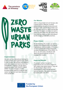 Ulotka o projekcie zero waste urban parks - pierwsza strona - kliknij i otwórz PDF