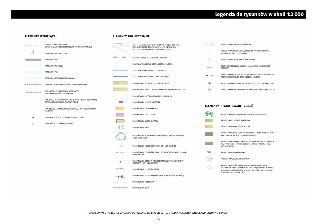 KONCEPCJA ZIELONEGO KLINA WROCŁAWIA STRONA 13 LEGENDA