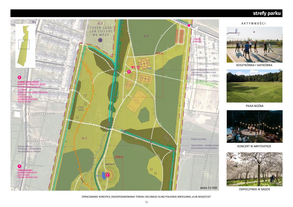 KONCEPCJA ZIELONEGO KLINA WROCŁAWIA STRONA 16 GŁÓWNA STREFA SPORTU STREFA KULTURY