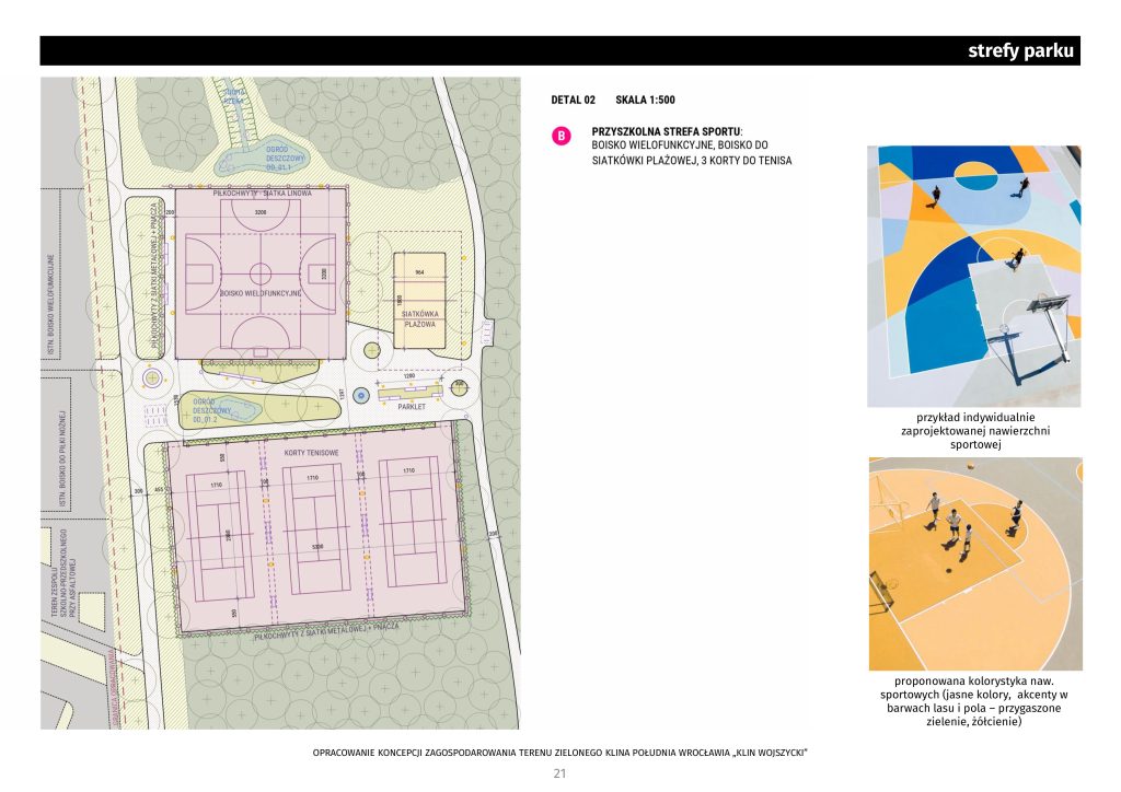 KONCEPCJA ZIELONEGO KLINA WROCŁAWIA STRONA 21 PRZYSZKOLNA STREFA SPORTU